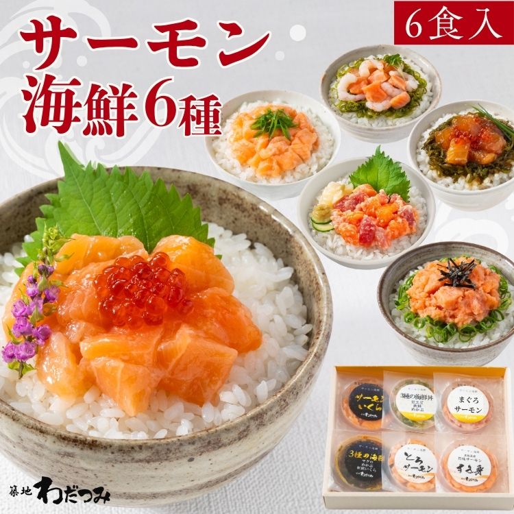 サーモン 海鮮丼の具 6食セット – 築地わだつみ