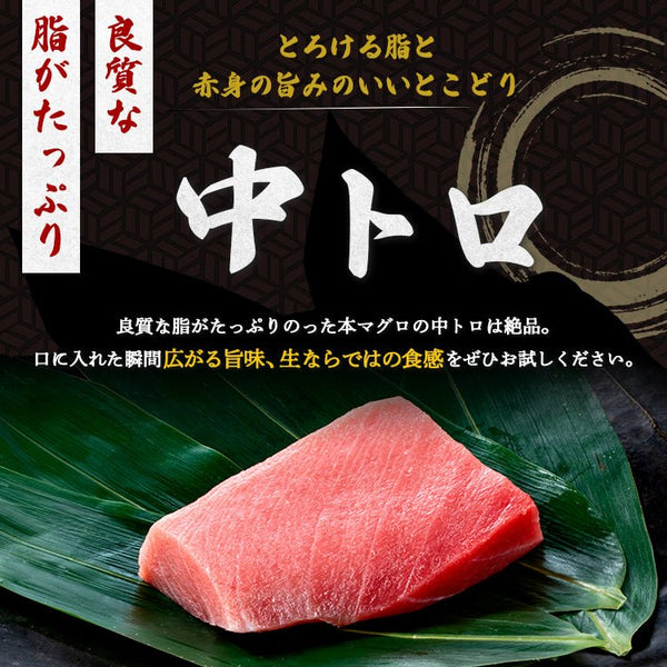 国産 生本マグロ 中トロ・赤身 柵セット 320g - 築地わだつみ