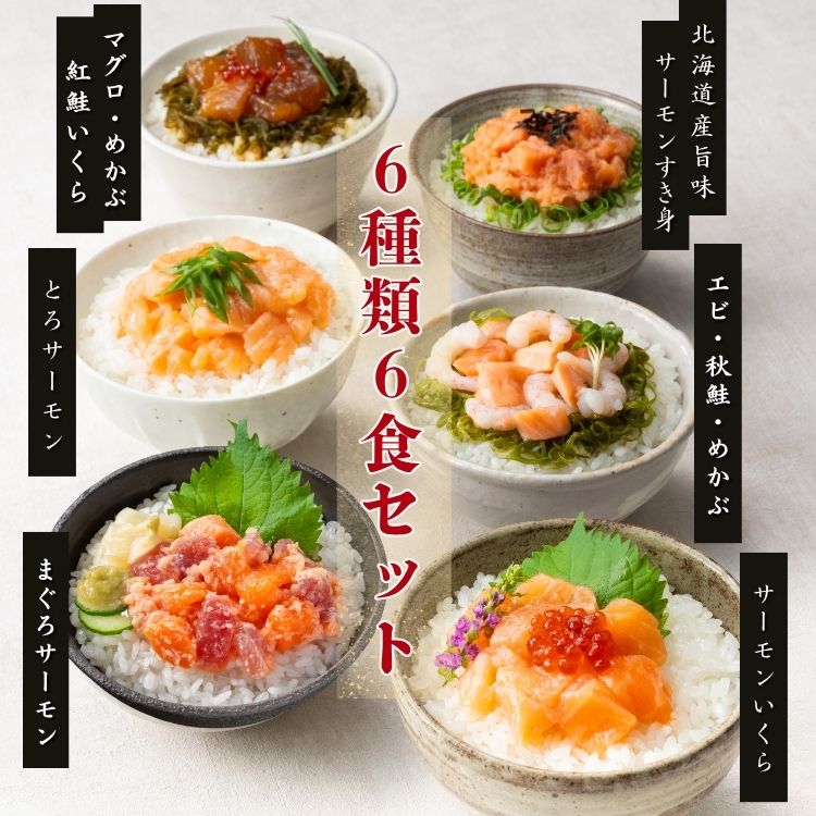 サーモン 海鮮丼の具 6食セット – 築地わだつみ