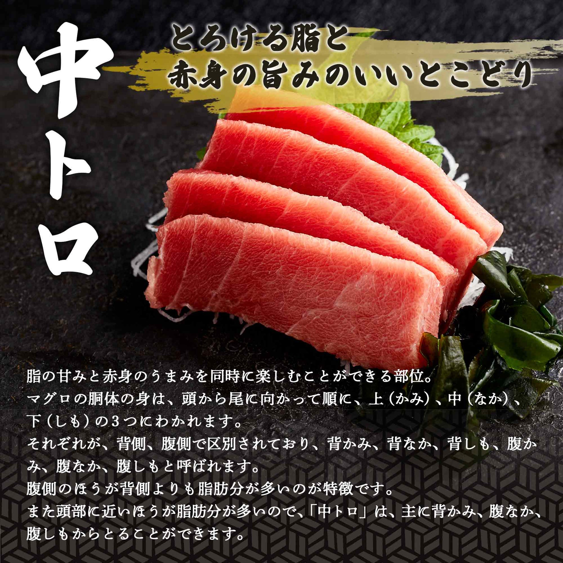 本マグロ 中トロ 柵【頭肉プレゼント中】 - 築地わだつみ